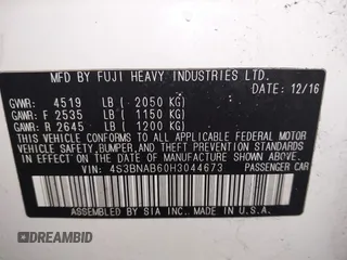 2017 Subaru Legacy with VIN 4S3BNAB60H3044673, listed as a IAAI auction lot 41856388 with 112,880 mi miles. Bid and sale history available at carsss.com. Image 9.