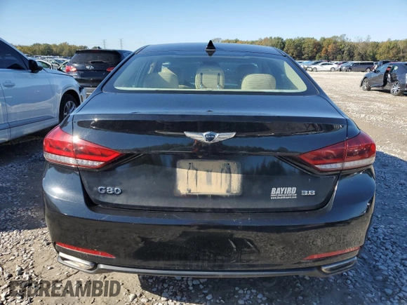 2017 Genesis G80 3.8L with VIN KMHGN4JE9HU194786, listed as a Copart auction lot 79627574 with 153,342 mi miles and Salvage Title. Bid and sale history available at carsss.com. Image 6.