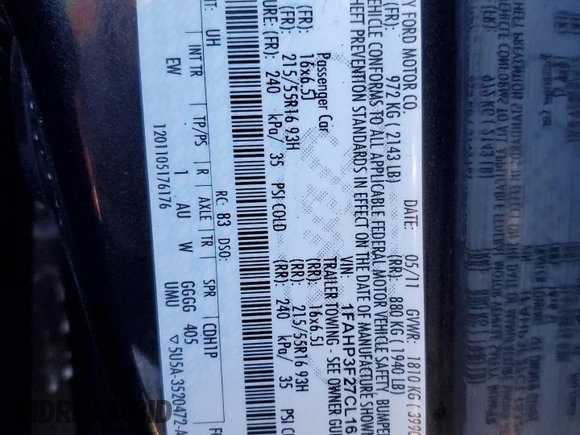 2012 Ford Focus SE with VIN 1FAHP3F27CL163262, listed as a Copart auction lot 49435965 with 149,013 mi miles and Salvage Title. Bid and sale history available at carsss.com. Image 13.