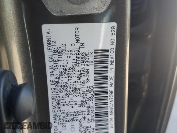 2013 Toyota Tacoma z VIN 3TMLU4EN2DM108944, wystawiony jako Copart lot #55143625 z przebiegiem 181 160 mil mil oraz Szkoda całkowita • Salvage title. Historia ofert i sprzedaży dostępna na DreamBid. Obrazek 12.