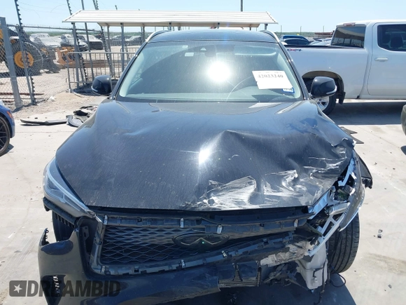 2019 Infiniti QX50 Luxe with VIN 3PCAJ5M13KF130893, listed as a IAAI auction lot 42023240 with 58,612 mi miles and . Bid and sale history available at DreamBid. Image 13.