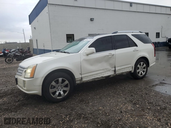 2008 Cadillac SRX with VIN 1GYEE63A280100878, listed as a Copart auction lot 43991375 with 157,092 mi miles and Salvage Title. Bid and sale history available at carsss.com. Image 1.