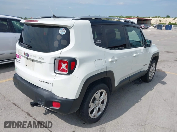 2016 Jeep Renegade Limited with VIN ZACCJBDT7GPC67683, listed as a IAAI auction lot 42401857 with 163,888 mi miles and . Bid and sale history available at DreamBid. Image 4.