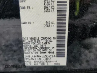 2022 Nissan Altima 2.5 S with VIN 1N4BL4BV4NN320714, listed as a Copart auction lot 50510335 with 0 mi miles and Salvage Title. Bid and sale history available at carsss.com. Image 13.