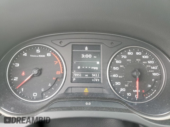 2015 Audi A3 Premium with VIN WAUACGFF9F1061797, listed as a Copart auction lot 61190735 with 78,951 mi miles and Salvage title. Bid and sale history available at DreamBid. Image 9.