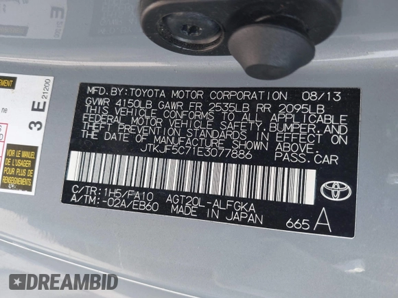 2014 Scion tC with VIN JTKJF5C71E3077886, listed as a IAAI auction lot 41939128 with 138,845 mi miles. Bid and sale history available at carsss.com. Image 9.