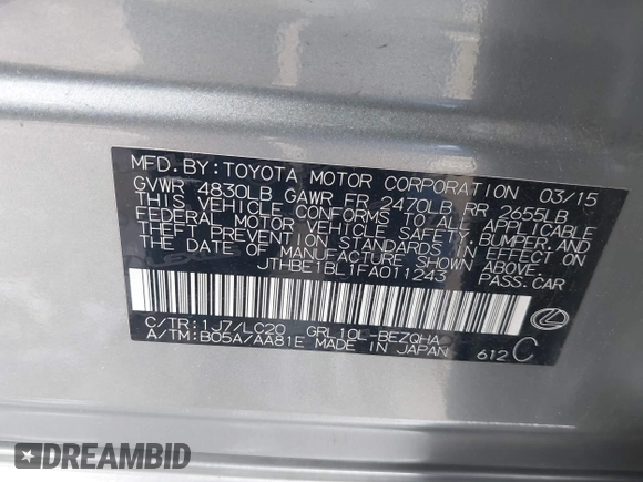 2015 Lexus GS 350 z VIN JTHBE1BL1FA011243, wystawiony jako IAAI lot #42063131 z przebiegiem 71 592 mil mil oraz . Historia ofert i sprzedaży dostępna na DreamBid. Obrazek 9.