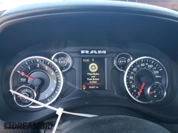 2021 Ram 1500 Lone Star with VIN 1C6RREFT8MN750399, listed as a Copart auction lot 55567365 with 56,367 mi miles and Salvage title. Bid and sale history available at DreamBid. Image 9.