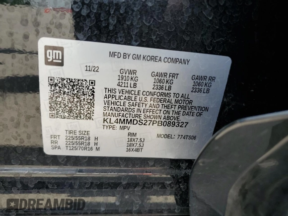 2023 Buick Encore GX Select with VIN KL4MMDS27PB089327, listed as a Copart auction lot 63693305 with 14,290 mi miles and Salvage title. Bid and sale history available at DreamBid. Image 13.