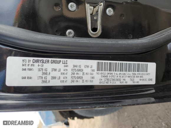 2010 Dodge Ram 1500 SLT with VIN 1D7RB1GT9AS190352, listed as a Copart auction lot 48788825 with 147,799 mi miles and Salvage Title. Bid and sale history available at carsss.com. Image 12.