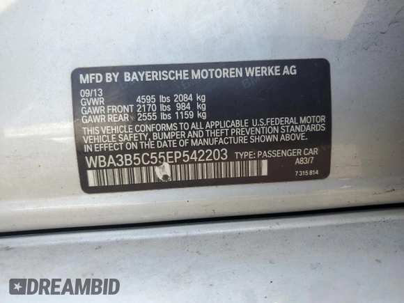 2014 BMW 3 Series 328i xDrive с VIN WBA3B5C55EP542203, выставлен на аукционе Copart как лот 61920545 с пробегом 171 058 миль миль и Чистый • Clean title. История ставок и продаж доступна на DreamBid. Изображение 12.
