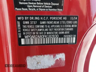 2015 Porsche Cayman S with VIN WP0AB2A80FK182830, listed as a Copart auction lot 50047385 with 107,545 mi miles and Salvage Title. Bid and sale history available at DreamBid. Image 13.