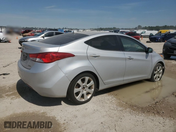 2013 Hyundai Elantra Limited with VIN KMHDH4AE4DU556768, listed as a Copart auction lot 47964085 with 180,594 mi miles and Clean Title. Bid and sale history available at carsss.com. Image 3.