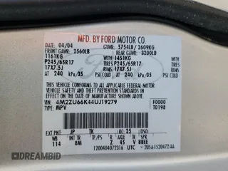 2004 Mercury Mountaineer Convenience с VIN 4M2ZU66K44UJ19279, выставлен на аукционе Copart как лот 51958385 с пробегом 205 221 миль миль и Списание • Salvage title. История ставок и продаж доступна на DreamBid. Изображение 13.
