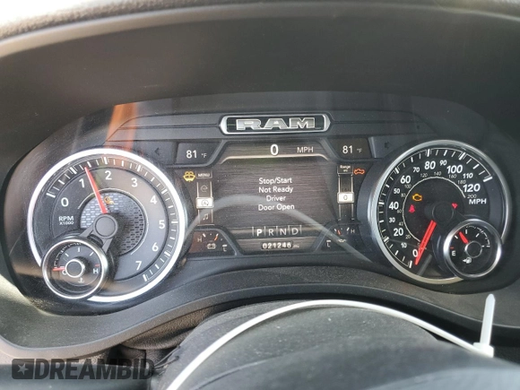 2020 Ram 1500 Laramie with VIN 1C6SRFJT8LN326685, listed as a Copart auction lot 54563825 with 21,246 mi miles and Salvage title. Bid and sale history available at DreamBid. Image 9.