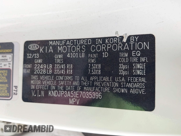 2014 Kia Soul + with VIN KNDJP3A51E7035396, listed as a IAAI auction lot 41888195 with 81,440 mi miles. Bid and sale history available at carsss.com. Image 9.