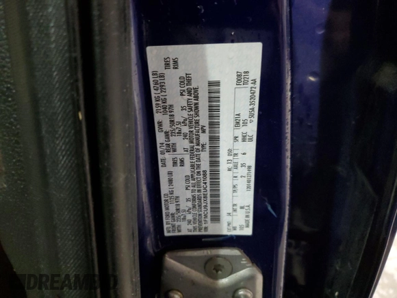 2014 Ford Escape Titanium with VIN 1FMCU9JX8EUC41088, listed as a Copart auction lot 52568435 with 114,907 mi miles and Salvage Title. Bid and sale history available at DreamBid. Image 13.