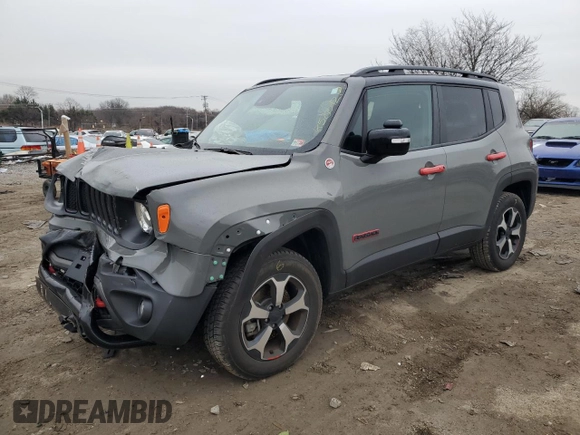 2022 Jeep Renegade Trailhawk with VIN ZACNJDC1XNPN79141, listed as a Copart auction lot 85864214 with 15,581 mi miles and Salvage Title. Bid and sale history available at DreamBid. Image 1.