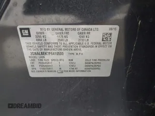 2015 Chevrolet Equinox LT with VIN 2GNALBEK7F6410500, listed as a IAAI auction lot 41892728 with 98,942 mi miles. Bid and sale history available at carsss.com. Image 9.