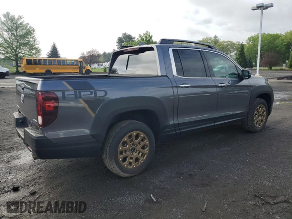 2022 Honda Ridgeline RTL-E with VIN 5FPYK3F79NB013946, listed as a Copart auction lot 55568745 with 21,541 mi miles and Salvage title. Bid and sale history available at DreamBid. Image 3.