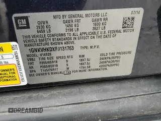 2015 Chevrolet Traverse LT with VIN 1GNKVHKDXFJ131763, listed as a Copart auction lot 61335355 with 103,291 mi miles and Salvage title. Bid and sale history available at DreamBid. Image 13.