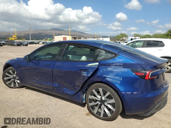 2024 Tesla Model 3 with VIN 5YJ3E1EA4RF798460, listed as a Copart auction lot 88345085 with 3,655 mi miles and Salvage Title. Bid and sale history available at carsss.com. Image 2.