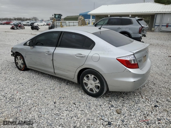 2012 Honda Civic Hybrid with VIN JHMFB4F36CS008866, listed as a Copart auction lot 49383765 with 190,897 mi miles and Salvage Title. Bid and sale history available at carsss.com. Image 2.