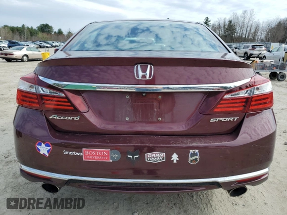 2017 Honda Accord Sedan Sport with VIN 1HGCR2F58HA000045, listed as a Copart auction lot 53127455 with 109,976 mi miles and Salvage Title. Bid and sale history available at carsss.com. Image 6.