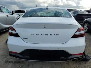 2023 Genesis G70 2.0T with VIN KMTG34TA0PU120130, listed as a Copart auction lot 74635014 with 20,374 mi miles and Non Repairable. Bid and sale history available at DreamBid. Image 6.