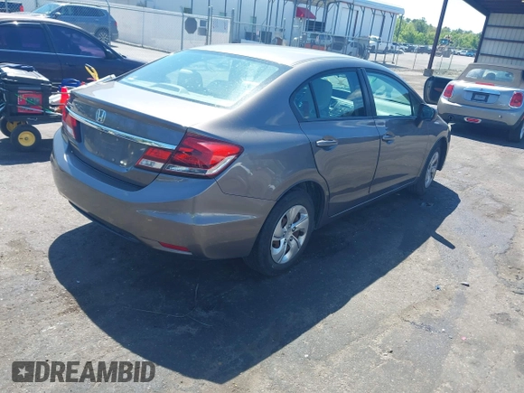 2015 Honda Civic Sedan LX with VIN 19XFB2F58FE082269, listed as a IAAI auction lot 42031294 with 105,260 mi miles. Bid and sale history available at carsss.com. Image 4.