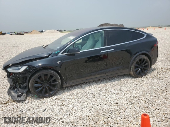 2020 Tesla Model X Long Range with VIN 5YJXCBE23LF302660, listed as a Copart auction lot 54181524 with 46,537 mi miles and Salvage Title. Bid and sale history available at DreamBid. Image 1.