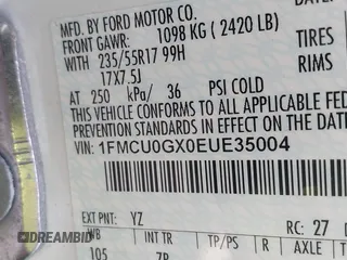 2014 Ford Escape SE with VIN 1FMCU0GX0EUE35004, listed as a IAAI auction lot 40811631 with 126,464 mi miles. Bid and sale history available at carsss.com. Image 9.