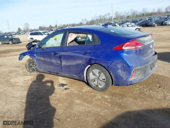 2020 Hyundai Ioniq Hybrid Blue with VIN KMHC65LC4LU242801, listed as a IAAI auction lot 41452487 with 1 mi miles. Bid and sale history available at carsss.com. Image 3.