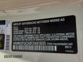 2015 MINI Convertible S с VIN WMWZP3C50F2A91635, выставлен на аукционе Copart как лот 61482285 с пробегом 105 437 миль миль и Списание • Salvage title. История ставок и продаж доступна на DreamBid. Изображение 12.