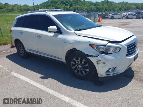 2015 Infiniti QX60 with VIN 5N1AL0MM2FC540784, listed as a IAAI auction lot 42226443 with 108,638 mi miles and . Bid and sale history available at DreamBid. Image 1.