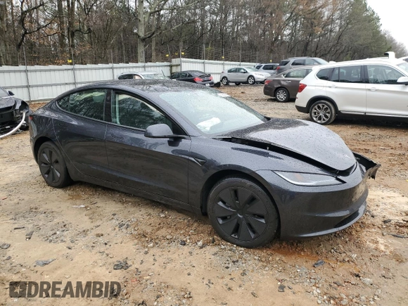 2024 Tesla Model 3 with VIN 5YJ3E1EA8RF755854, listed as a Copart auction lot 45986995 with 7,374 mi miles and Salvage Title. Bid and sale history available at DreamBid. Image 4.