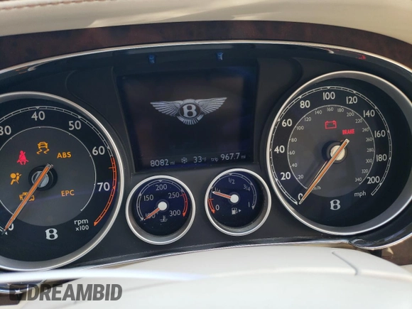 2013 Bentley Continental GT with VIN SCBGR3ZA5DC080940, listed as a Copart auction lot 42397535 with 8,082 mi miles and Salvage Title. Bid and sale history available at DreamBid. Image 9.