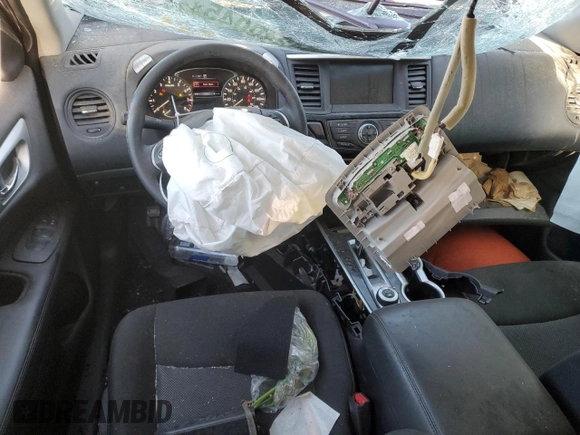 2020 Nissan Pathfinder S with VIN 5N1DR2AM2LC642044, listed as a Copart auction lot 54240045 with 36,484 mi miles and Salvage title. Bid and sale history available at DreamBid. Image 8.