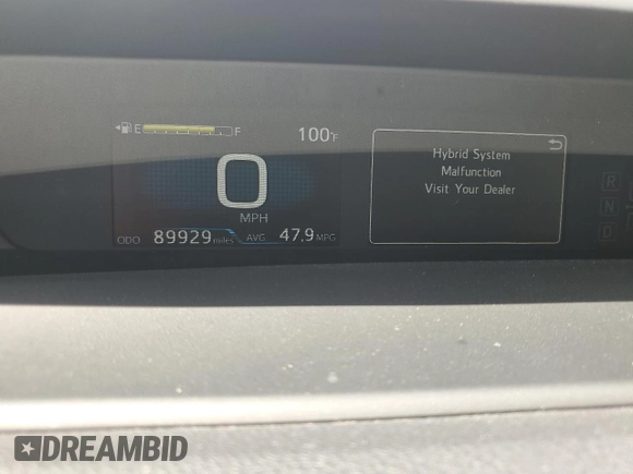 2022 Toyota Prius L Eco with VIN JTDKAMFU6N3161241, listed as a Copart auction lot 54227465 with 89,929 mi miles and Non Repairable. Bid and sale history available at DreamBid. Image 9.