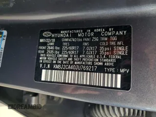 2018 Hyundai Tucson SE z VIN KM8J2CA40JU769217, wystawiony jako Copart lot #50214755 z przebiegiem 105 311 mil mil oraz Szkody całkowita. Historia ofert i sprzedaży dostępna na DreamBid. Obrazek 12.