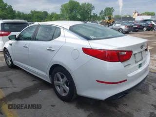 2015 Kia Optima LX with VIN KNAGM4A79F5555866, listed as a IAAI auction lot 42223745 with 115,504 mi miles and . Bid and sale history available at DreamBid. Image 3.