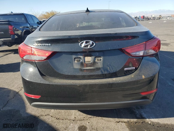2014 Hyundai Elantra Limited with VIN 5NPDH4AE1EH494956, listed as a Copart auction lot 43172735 with 66,312 mi miles and Salvage Title. Bid and sale history available at carsss.com. Image 6.