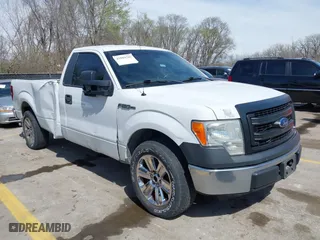 2014 Ford F-150 XL with VIN 1FTMF1CM1EKD53945, listed as a IAAI auction lot 41889789 with 296,163 mi miles. Bid and sale history available at carsss.com. Image 1.