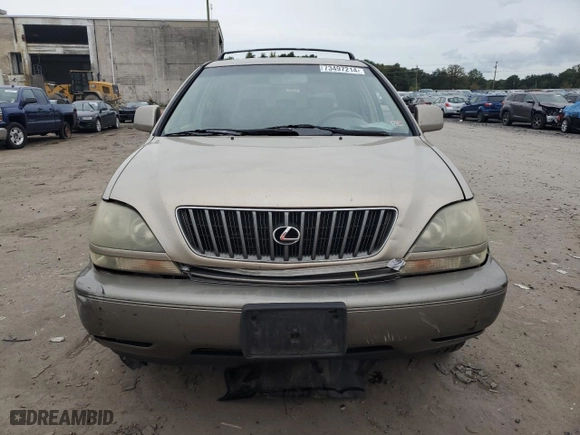 1999 Lexus RX 300 Luxury SUV with VIN JT6HF10U7X0007085, listed as a Copart auction lot 73497214 with 305,185 mi miles and Salvage Title. Bid and sale history available at carsss.com. Image 5.
