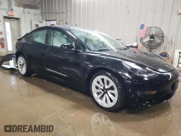 2023 Tesla Model 3 Long Range with VIN 5YJ3E1EB0PF608630, listed as a Copart auction lot 44379105 with 22,777 mi miles and Salvage Title. Bid and sale history available at DreamBid. Image 4.