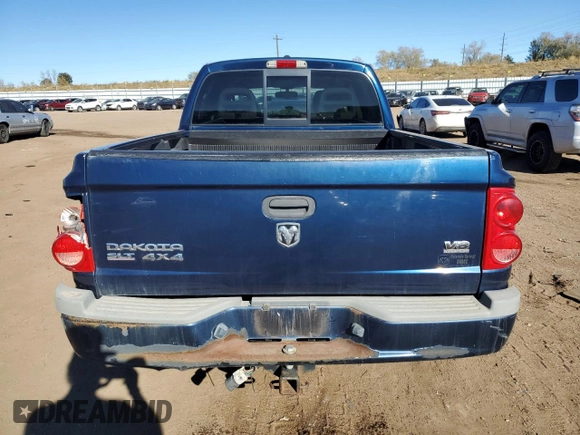 2007 Dodge Dakota SLT with VIN 1D7HW48P57S199996, listed as a Copart auction lot 80783804 with 180,220 mi miles and Salvage Title. Bid and sale history available at carsss.com. Image 6.