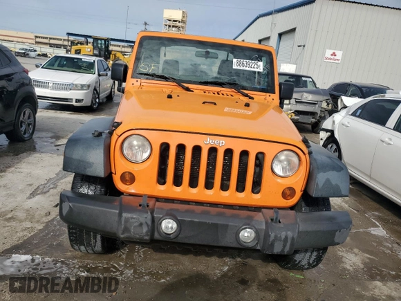2013 Jeep Wrangler Sport with VIN 1C4AJWAG7DL550851, listed as a Copart auction lot 88639225 with Not Provided miles and Salvage Title. Bid and sale history available at carsss.com. Image 5.