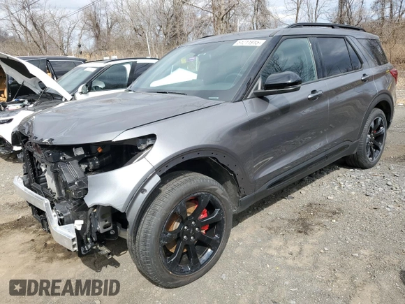 2023 Ford Explorer ST with VIN 1FM5K8GC7PGC12499, listed as a Copart auction lot 51211915 with 9,485 mi miles and Salvage Title. Bid and sale history available at carsss.com. Image 1.