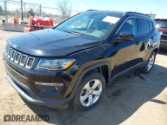 2018 Jeep Compass Latitude with VIN 3C4NJDBB6JT101024, listed as a IAAI auction lot 42061228 with 48,771 mi miles. Bid and sale history available at carsss.com. Image 18.