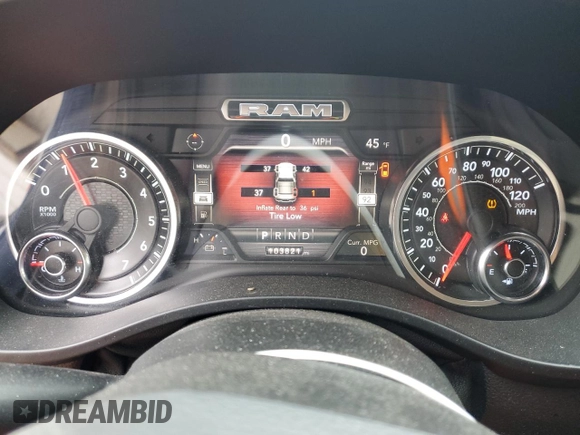 2020 Ram 1500 Big Horn with VIN 1C6RREBT1LN252761, listed as a Copart auction lot 43066795 with 103,821 mi miles and Salvage Title. Bid and sale history available at carsss.com. Image 9.